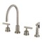 Kingston Brass Manhattan 8" Widespread Kitchen Faucet W/ Brass Sprayer, Nickel KS8728CMLBS - alternate 1